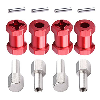 AIMROCK 12mm Hex Hub Extension Wheel Spacer 20mm Offset for 1/10 SCX10 RC Crawler Truck (Red, 20mm) - color: Red, size: 20mm