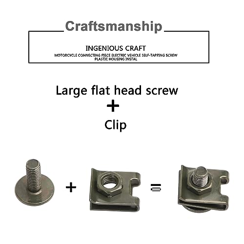 Minho 15Pcs U-Shaped Fasteners with M6 Screw Hole in Carbon Steel Material Applied to Car Hood Fenders Bumper License Plat.15Pcs U Tape Nut Clip Set - style: M6 Screw+U Tape Clips 15PCS