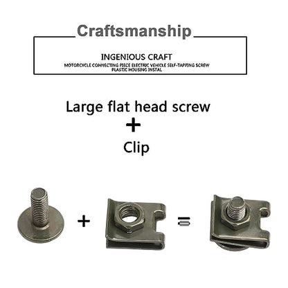 Minho 15Pcs U-Shaped Fasteners with M6 Screw Hole in Carbon Steel Material Applied to Car Hood Fenders Bumper License Plat.15Pcs U Tape Nut Clip Set - style: M6 Screw+U Tape Clips 15PCS