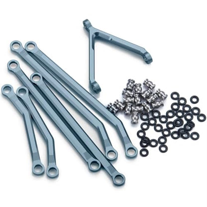RC Car Toys For Axial For SCX24 90081 For Deadbolt AX00004 1/24 Aluminum High Clearance Chassis Links Set RC Crawler Car Truck Model Parts(Titanium) - color: Titanium