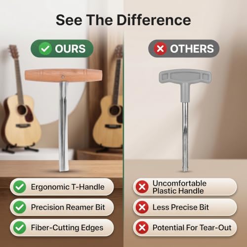 Bnineteenteam Guitar End Pin Hole Reamer,Guitar Peg Hole Reamer Guitar Tuning Peg Reamer Strap End Pin Drill Bit Tool