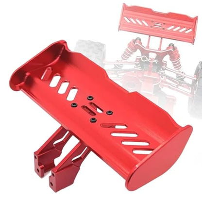 RC Tail Wing Aluminum Tail Wing Rear Spoiler Sturdy 1:14 1:12 Modification Tail Wing Bracket for 144001 124019 144016 4001R, Red - color: Red