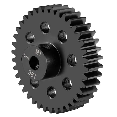 Steel M1 Pinion Gear 38T 5mm Shaft Motor Gears for 1/8 1/10 RC Brush | Brushless Motor Electric Car/Truck Part - size: 38T
