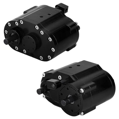 2 Speeds Transfer Case Gearbox Dual Speed Transmission Box 46x53x32mm for Axial SCX10 RC4WD D90 1/10 RC Crawler Upgrade Parts (Black) - color: Black