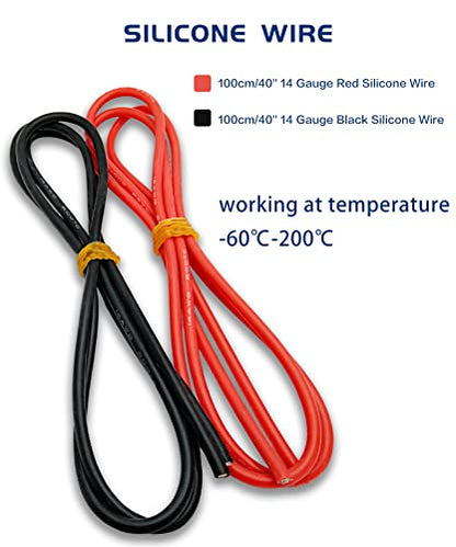 T-Plug XT60 EC3 Male and Female Adapter Connectors for RC ESC Battery | Heat Shrink Tube 14AWG Silicone Wire for RC Models Drones,Good Conductivity,Low Resistance,Low Energy Conduction Loss