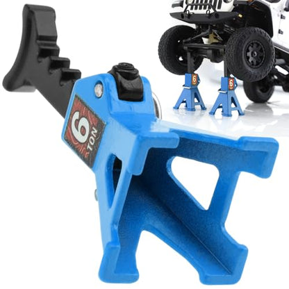 4Pcs ShareGoo 1/24 RC Scale Toy Decoration Metal RC Mini Toy Jack Stands Simulation Compatible with 1/18 1/24 RC Crawler SCX24 AX24 TRX4M FCX24 RC Crawler Car (Blue) - color: Blue