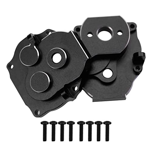 ShareGoo Aluminum Alloy Transmission Gearbox Hoursing Gearbox Case Upgrades Parts Compatible with Traxxas TRX4M 1/18 RC Crawler Car (Black) - color: Black