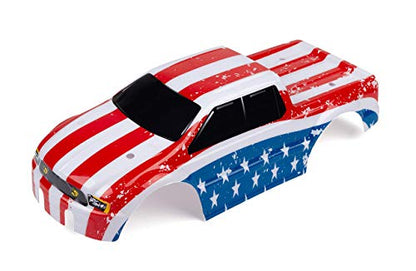 SummitLink Custom Body Compatible for T/E Maxx Shell Cover E-Maxx 1/10 Scale RC Car (Truck not Included) (Flag Strip) - style: Flag Strip