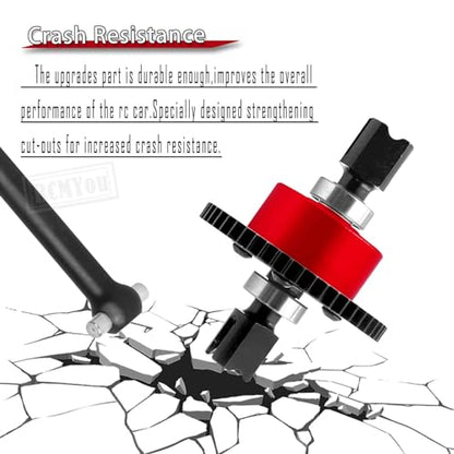 50T Center Differential&Center Drive Shaft Upgrades Part for 1/8 Typhon 6S,Center Diff&Center Driveshaft Hop ups,Red - color: Red - Upgrades