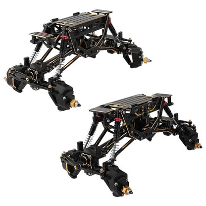 Brass Assembled Car Chasiss Frame Kit with Axles Bumper Gearbox for Axial 1/24 AX24 4WS XC Crawler Truck Model RC Upgrade Parts