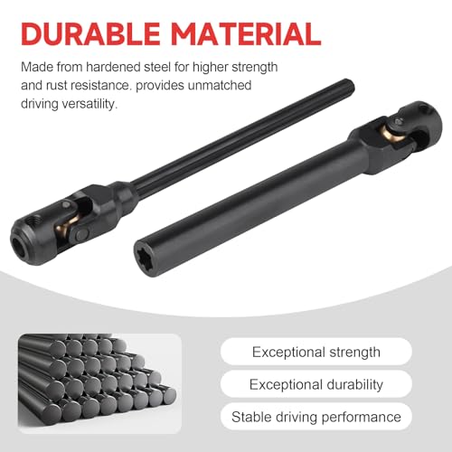 2pcs Hobbyfire 1/10 RC Crawler Drive Shafts Steel Universal Joint Driveshaft Heavy Duty for Axial SCX10 II III TRX4 Redcat Gen8 Gen7 Element Upgrades Parts(129-198mm) - style: 129-198mm