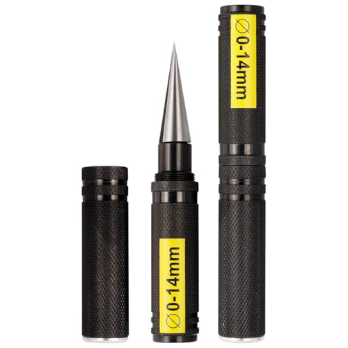 2 Pack 0-14mm RC Body Reamer Tool with Precision Scale – High-Strength Aluminum Expanding Hole Puncher Opener Reamer for RC Car Shell, Plastic Sheet, Aircraft Model, DIY Projects (Black)