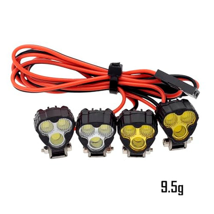 MEUS RACING RC Car LED Lights Kit Spotlight for Axial SCX24 Traxxas TRX4M Redcat Ascent-18 1/18 1/24 RC Crawler Upgrades Parts (4 Lights) - style: 4 Lights