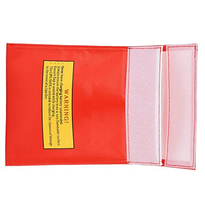 Fireproof Lipo Battery Bag, Flame Retardant Storage Pouch, Charging Container with Radiation Heat Resistant, Ideal for Various Aircraft Batteries, 18x23cm (red) - size: red