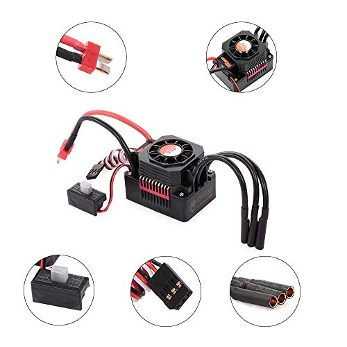 GoolRC Surpass Hobby 3650 Brushless Motor and ESC Combo, 3900KV Brushless Motor and 60A ESC for 1/10 Scale RC Car Truck Indispensable Accessory for Modification Enthusiasts