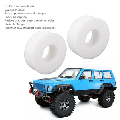 RC Crawler Insert, 1 Pair RC Car Tire Foam Insert Secure Support Elastic Shock Absorbing Tire Sponge for Crawler Car (55MM