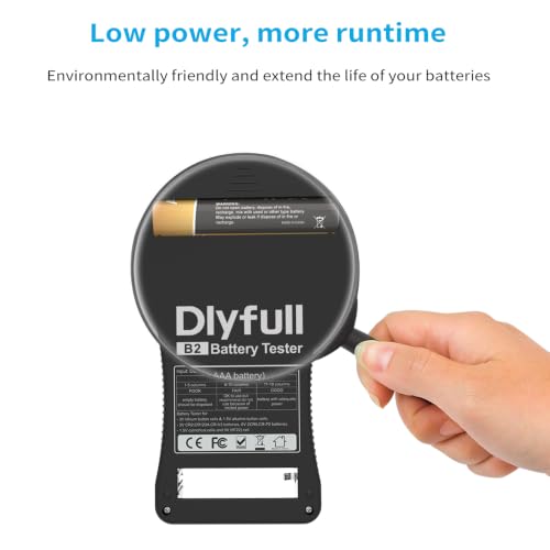 Battery Tester for AA AAA C D 9V, Button Cell & Household Batteries | LCD Display Universal Battery Checker for CR2032 CR123A CR2 CRV3 2CR5 CRP2, 1x AAA Batteries Included