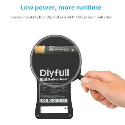 Battery Tester for AA AAA C D 9V, Button Cell & Household Batteries | LCD Display Universal Battery Checker for CR2032 CR123A CR2 CRV3 2CR5 CRP2, 1x AAA Batteries Included