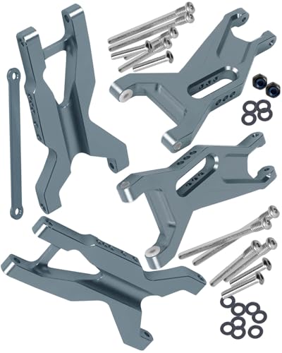 RC Aluminum Suspension A-Arms Upgrades Part for 1/10 Slash 2WD,Alloy Front Rear A Arms Swing Arms Hop Ups w/Tie Bar,Replace 2555,3631,2532,Titanium