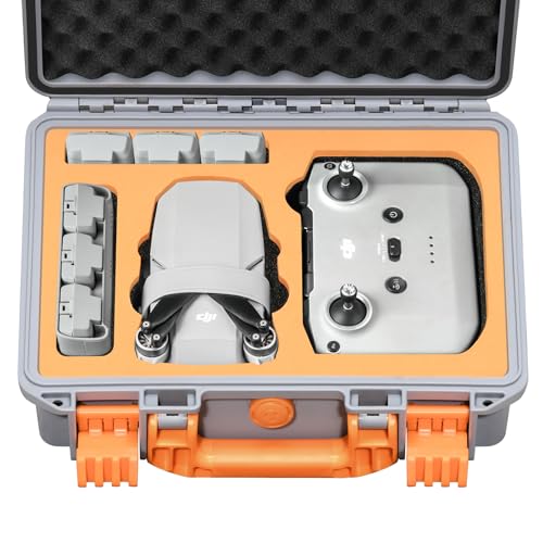 Drone Case for DJI Mini 2 SE: Waterproof Hard Travel Cases with Custom Foam for DJI Mini 4k/2 Fly Combo, Large Carrying Box for Drone, Batteries, Charger, Cable, Propeller & Accessories (Case Only) - color: Grey