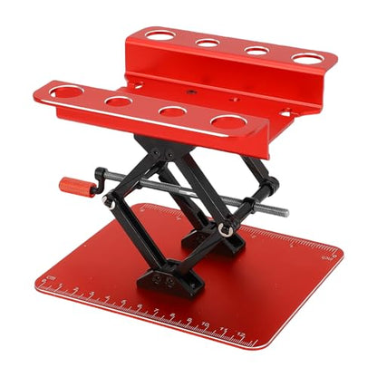 CHICIRIS RC Car Repair Work Stand, Manual Lift Workstation with Anti Slip Pad for 1/8 1/10 /12/16 RC Car, 2.36-5.51 inch Height Adjustment (Black Red) - color: Black Red