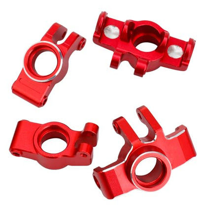 Aluminum Front Steering Block Knuckles & C-Hubs Caster Blocks & Rear Hubs Hops Up for ARRMA 1/18 Granite GROM, 1/14 Typhon GROM Upgrades Parts (Red) - color: Red