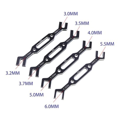 harayaa Off Road Chassis Setup System Set RC Car Aluminum Alloy Setup Gauge Tool Alignment Adjustment Ruler Multifunctional Camber Toe Slip Suitable, with Wrench - color: With Wrench