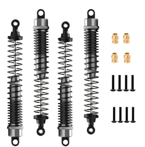 RC Shock Absorber Damper 130mm Oil Adjustable For RC Car 1/10 Crawler Truck HPI HSP Traxxas Losi Axial Tamiya Redcat Upgrade Part 4pcs/set(Titanium) - color: Titanium