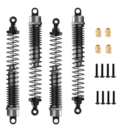 RC Shock Absorber Damper 130mm Oil Adjustable For RC Car 1/10 Crawler Truck HPI HSP Traxxas Losi Axial Tamiya Redcat Upgrade Part 4pcs/set(Titanium) - color: Titanium