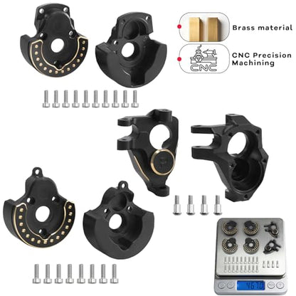 F10 Portal Axle Brass Weights Steering Knuckles with Front & Rear Portal Covers for Vanquish VRD VS4-10 Phoenix 1/10 RC Crawler LCG Lower COG Upgrade (3 in 1) - color: 3 in 1