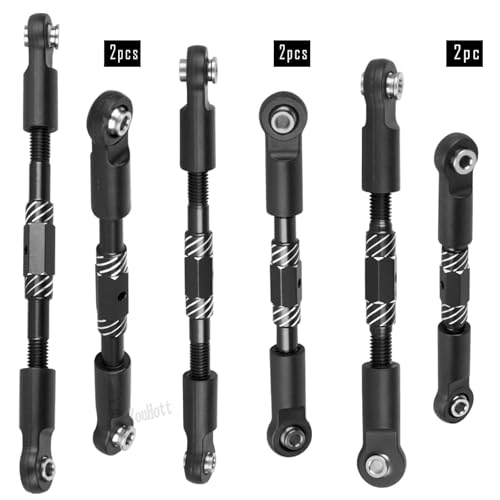 RC Aluminum Turnbuckles Camber Links Upgrades Part for 1/10 Slash/Rustler/Stampede/Hoss,1/8 Jato 4X4 4WD VXL,Turnbuckles Camber Links Hops Up,Black (#9027#9028#9029) - color: Black-(for 1/10）