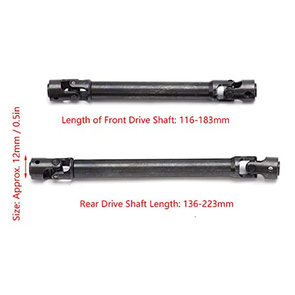 Front Rear Drive Shaft, Stainless Steel Adjustable Drive Shaft Upgrade Parts for Axial RBX10 RYFT AXI03009 1/10 RC Cars