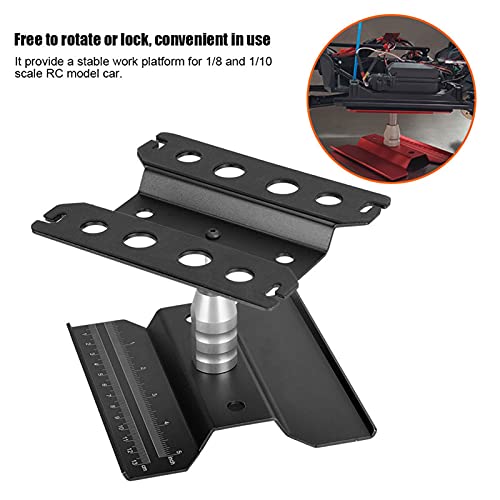 Car Repair Station, Rotation Assembly Platform Work Stand with Strong Professionalism and Adjustable Height for 1/8 1/10 RC Model Car(Black)
