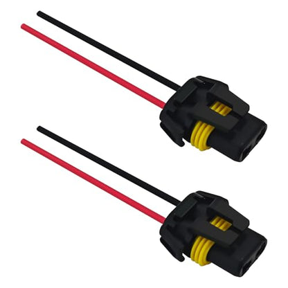 Headlight Connector Plug Fog Light Headlight Wiring Harness Pigtail Sockets Female Adapter Kit for 9005 9006 9012 HB3 HB4, Headlamp Wire Harness Plug Socket Connector for Car Accessories (2PCS) - style: 2PCS