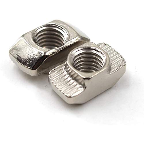 50pcs 4545 Series M4 Thread T Nuts Hammer Head Fastener Nut Sliding T-Nut,Nickel Plated Carbon Steel Nut for 45 Series Aluminum Extrusion Profile T Slot 10mm (4545 Series M4) - size: 4545 Series M4