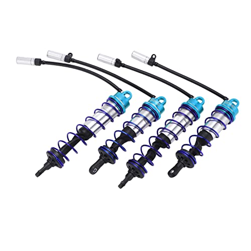 Adjustable RC Damper, Oil Adjustable with High Elasticity Spring Aluminum Alloy Shock Absorber 4PCS Set for 1/8 Scale RC Crawler Truck Truggy Enthusiasts Off-Road Racing and Crawling Scenarios - color: Blue