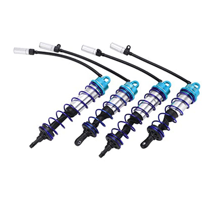 RC Shock Absorber Set Oil Adjustable Front Rear Damper High Performance Upgrade for 1/8 RC Car Crawler Truck Truggy Aluminum Alloy 4PCS (Blue) - color: Blue