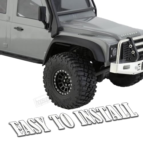 Aluminum 1.0in Beadlock RC Wheels Upgrades Part for 1/18 1/24 TRX4M,SCX24,FCX24 RC Crawler,4pcs RC Truck Tires Hops Up,Black - color: Black(4pcs)