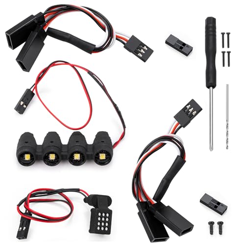 MORLORDY RC Light Kits Front and Rear Lights Set for 1/14 MJX 14303 4WD RTR High Speed RC Drift Rally Car Upgrade Parts (Front & Rear) - color: Front & Rear
