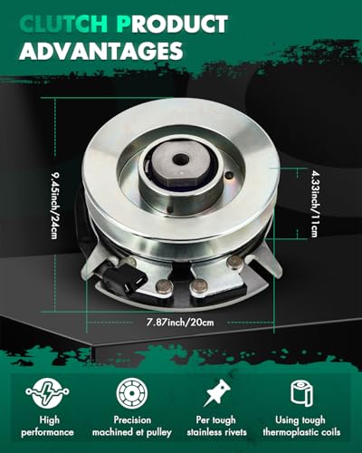 SCITOO PTO Clutch Fit for Warner 5217-35 5217-6 5217-7 5217-9 | |for John Deere 5217-7 AM119683 |for EXMARK for Toro 104-3334 |for STENS 255-511 Electric Lawn Mower - style: 105-3462