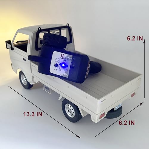 WPL D12 RC Kei Truck 1/10 Scale RC Car Remote Control Drift Car | Off Road Pickup RTR 2.4GHz Rear Wheel Drive 260 Motor Full Proportional Hobby Toy Adult 2 Batteries
