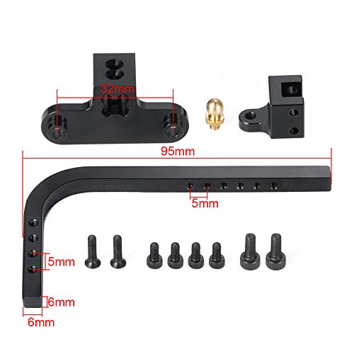 Que-T Aluminum Adjustable Tow Trailer Hitch for 1/10 RC Crawler Axial SCX10