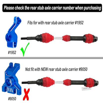 Drive Shaft CVD Axles Upgrades for 1/10 Slash VXL 4x4 Rustler Stampede Hoss VXL 4x4 4WD,4Pcs Front Rear Transmission Driveshaft Parts Hops Up,Red (Upgrades in 2023) - color: Red - 4pcs -Front Rear