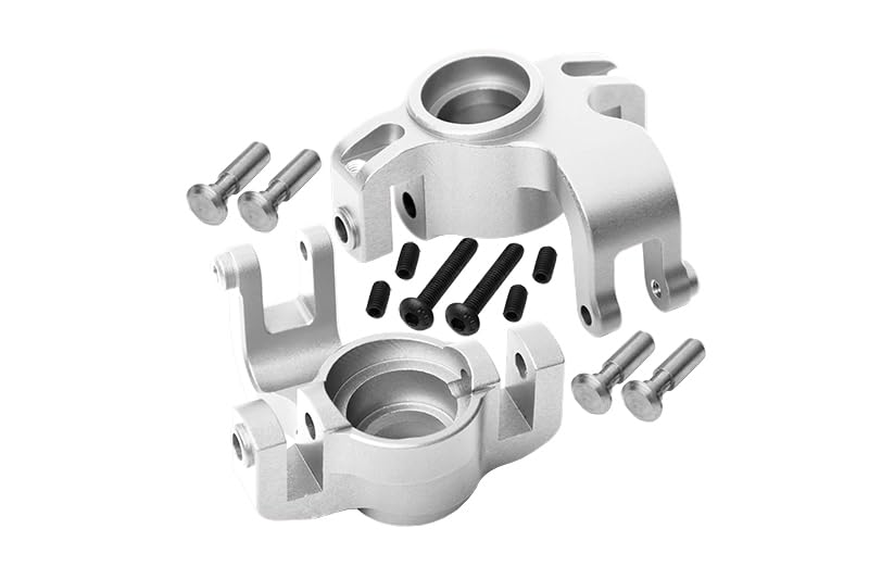 Axial Yeti XL Monster Buggy Upgrade Parts Aluminum Front Knuckle Arm - 1Pr Set Silver