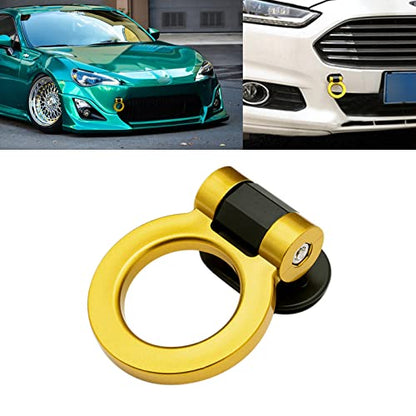 x xotic tech JDM Track Racing Style Bumper Trailer Tow Hook Ring Decoration Sticker Universal Fit All Car Truck SUV, Gold - color: Gold