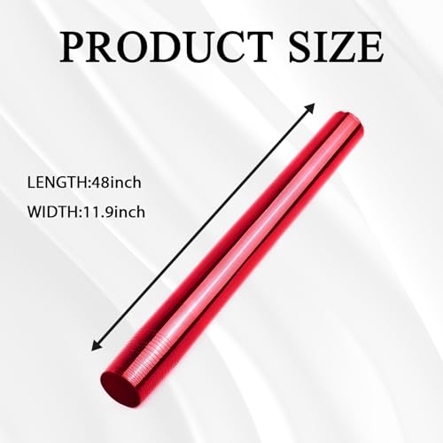 Tint Film for Taillight Headlight Fog Light, 12×48 Inches Vinyl Self-Adhesive Car Tail Light Tape, Brake Light Headlight Cover Protection Film Color Shiny Chameleon Sticker (Red) - color: Red