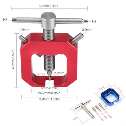 Mini Gear Pullers, RC Pinion Bearing Puller Stainless Steel Small Gear Puller Professional Tool Remover for RC Drift Wheels Motor Upgrade, Mini Gear Puller for RC Car Fan(Red) - color: Red