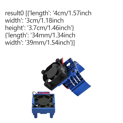 1/10 RC Car ESC Cooling Fan and Motor Fan Set Aluminum Alloy Replacement Professional Accessories RC Car Parts for Rustler, Blue