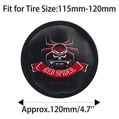 1/10 RC Simulation Leather Spare Tires Cover Accessories Compatible with Traxxas TRX-4 Tamiya CC01 Axial SCX10 Wraith D90 Redcat HSP 1/10 RC Crawler Truck (Red Spider) - style: Red Spider