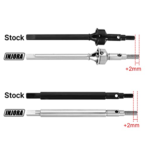 INJORA +2mm Extended Dogbone Axle Shaft for 1/18 TRX4M Axles Replacement（Front） - size: Front